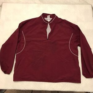 Russell Athletic 1/4 zip pull over‎ maroon wind breaker 3XL